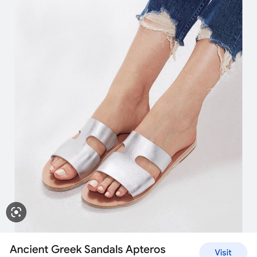 Ancient Greek Apteros sandal - Silver - like new - 39